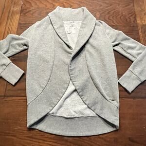 Vintage Skater Y2K Element fleece shrug rounded Gray open cardigan Womens Small